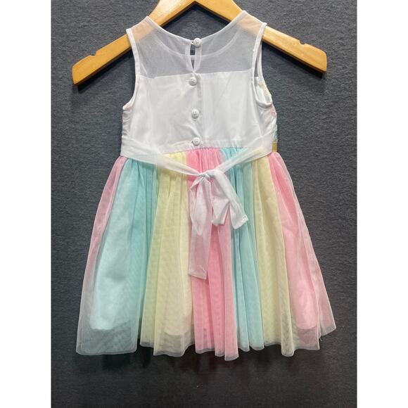 Jona Michelle Boutique Special Occasion Dress Blue Pink Yellow Girls Size 3T - Picture 5 of 9